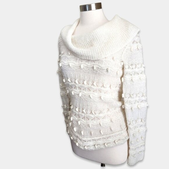 Anthropologie Tapemeasure 3D Crochet Sweater Boho Mohair Wool Cowl Neck - Picture 5 of 12